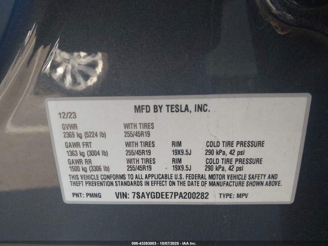 2023 TESLA MODEL Y 7SAYGDEE7PA200282 Photo 8