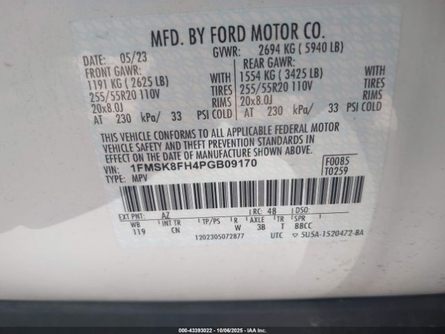 2023 FORD EXPLORER 1FMSK8FH4PGB09170 Photo 8