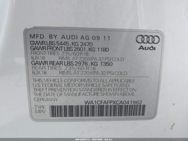 2012 AUDI Q5 WA1CFAFPXCA041962 Photo 8