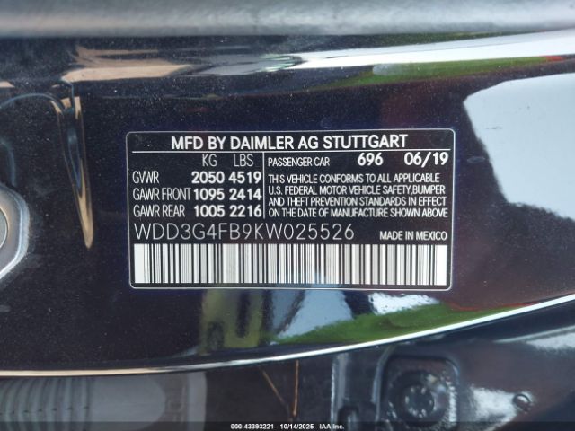 2019 MERCEDES-BENZ A 220 WDD3G4FB9KW025526 Photo 8