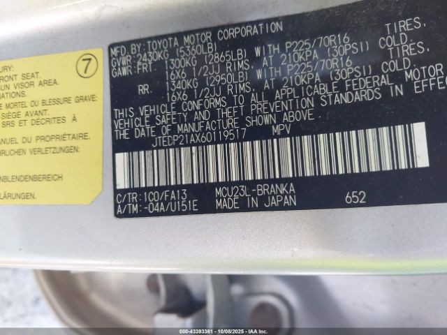 2006 TOYOTA HIGHLANDER JTEDP21AX60119517 Photo 8