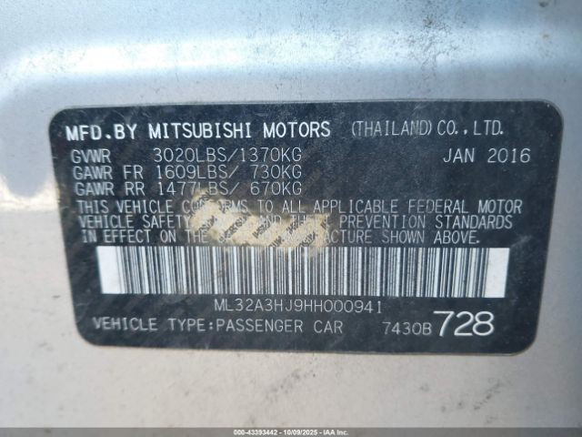 2017 MITSUBISHI MIRAGE ML32A3HJ9HH000941 Photo 8