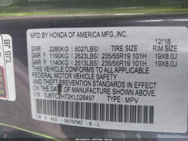 2019 ACURA RDX 5J8TC2H72KL028497 Photo 8