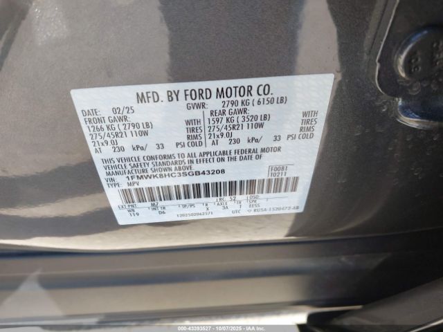 2025 FORD EXPLORER 1FMWK8HC3SGB43208 Photo 8