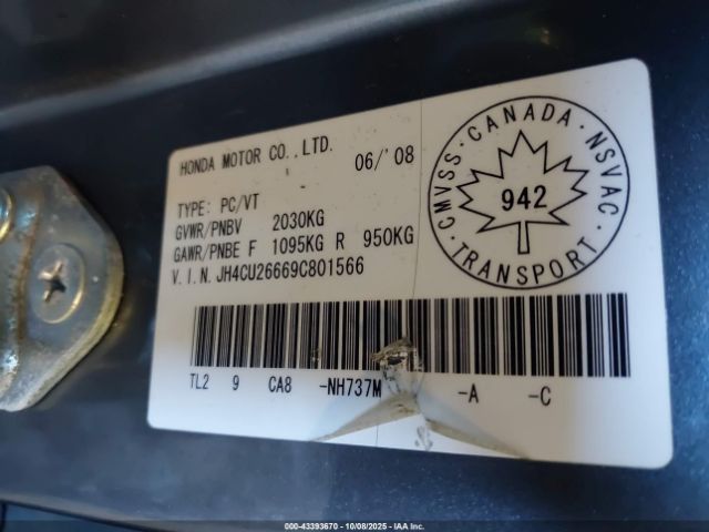 2009 ACURA TSX JH4CU26669C801566 Photo 8