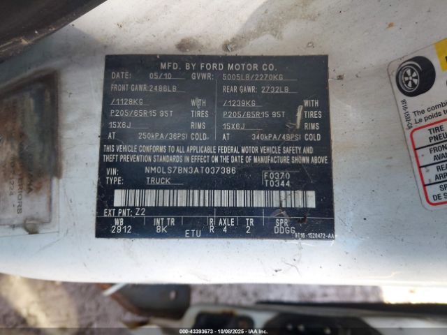 2010 FORD TRANSIT CONNECT NM0LS7BN3AT037386 Photo 8