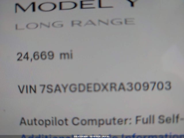 2024 TESLA MODEL Y 7SAYGDEDXRA309703 Photo 8