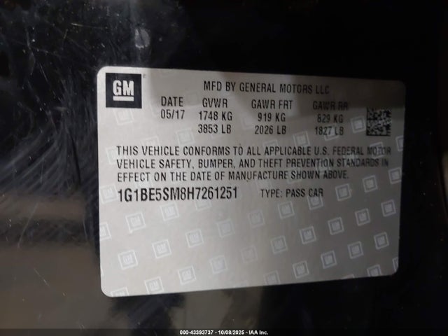 Chevrolet Cruze Lt Auto 2017 1G1BE5SM8H7261251 Image 9