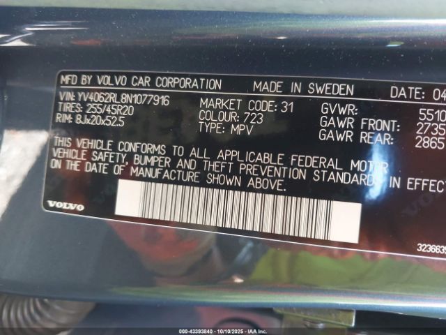 2022 VOLVO XC60 YV4062RL8N1077916 Photo 8