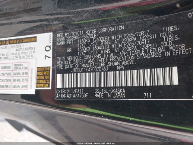 2007 TOYOTA FJ CRUISER JTEBU11F470070760 Photo 8