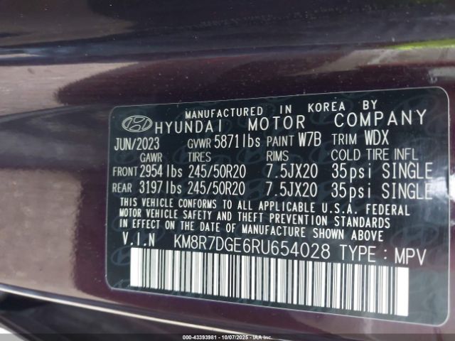 2024 HYUNDAI PALISADE KM8R7DGE6RU654028 Photo 8