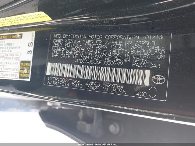 Toyota 2zr-fxe+5jm 2014 JTDZN3EU6EJ000799 Image 9