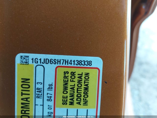 2017 CHEVROLET SONIC 1G1JD6SH7H4138338 Photo 8