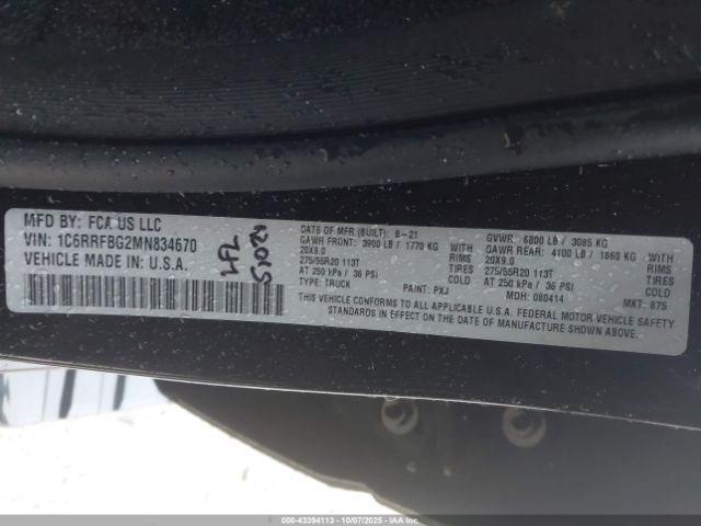 2021 RAM 1500 1C6RRFBG2MN834670 Photo 8