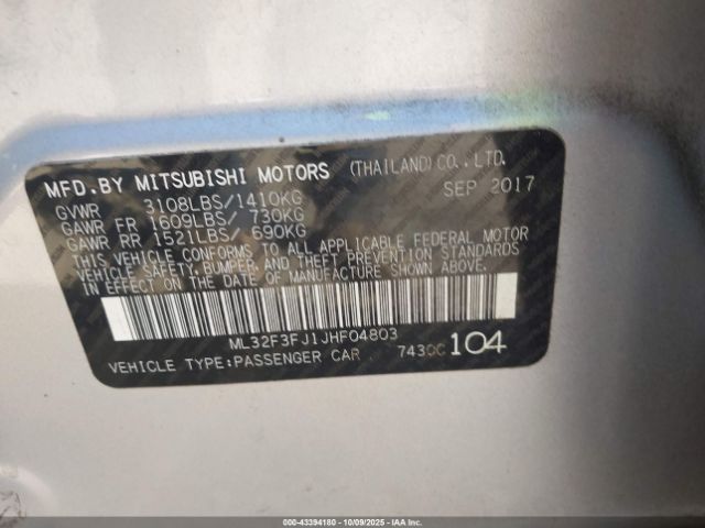 2018 MITSUBISHI MIRAGE G4 ML32F3FJ1JHF04803 Photo 8