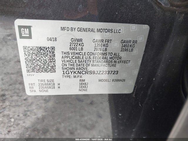 2018 CADILLAC XT5 1GYKNCRS9JZ233723 Photo 8