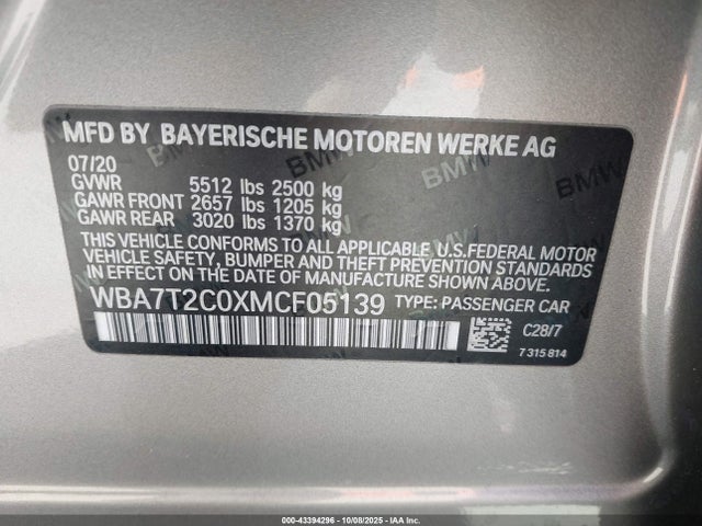 2021 BMW 740I WBA7T2C0XMCF05139 Photo 8