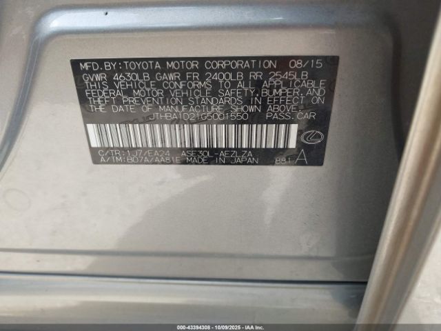 2016 LEXUS IS 200T JTHBA1D21G5001550 Photo 8