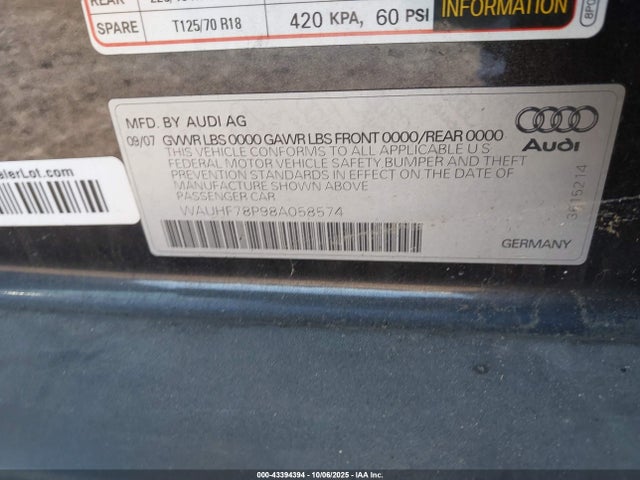 2008 AUDI A3 WAUHF78P98A058574 Photo 8