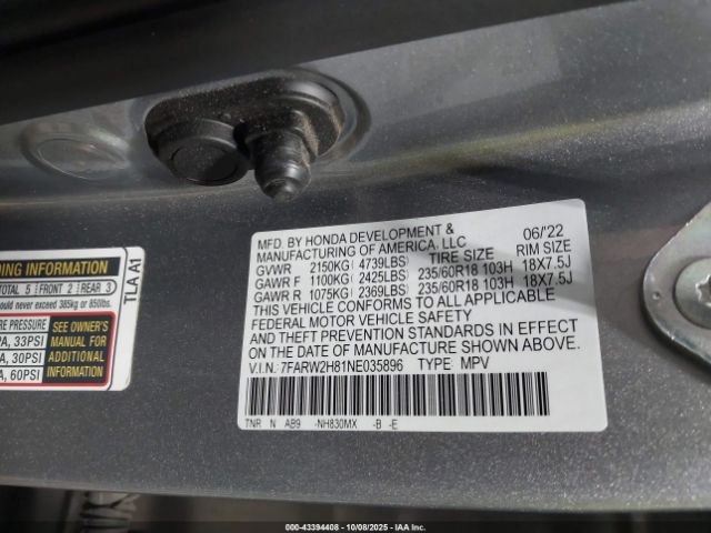 2022 HONDA CR-V 7FARW2H81NE035896 Photo 8