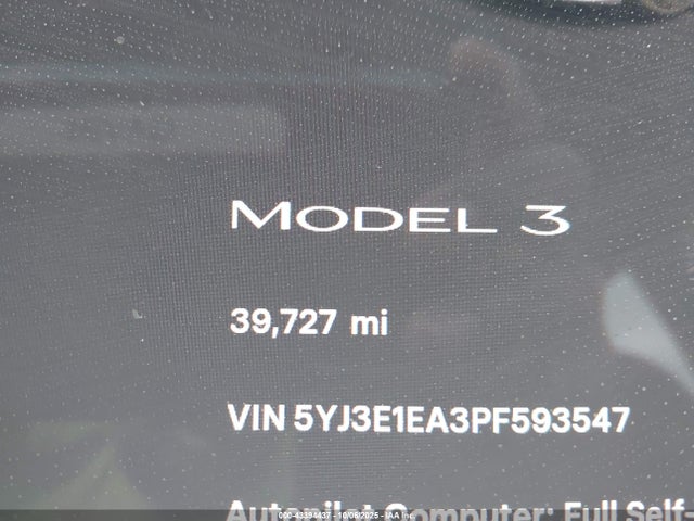 Продаж на аукціоні авто 2023 Tesla Model 3 Rear-wheel Drive, vin: 5YJ3E1EA3PF593547, номер лоту: 43394437