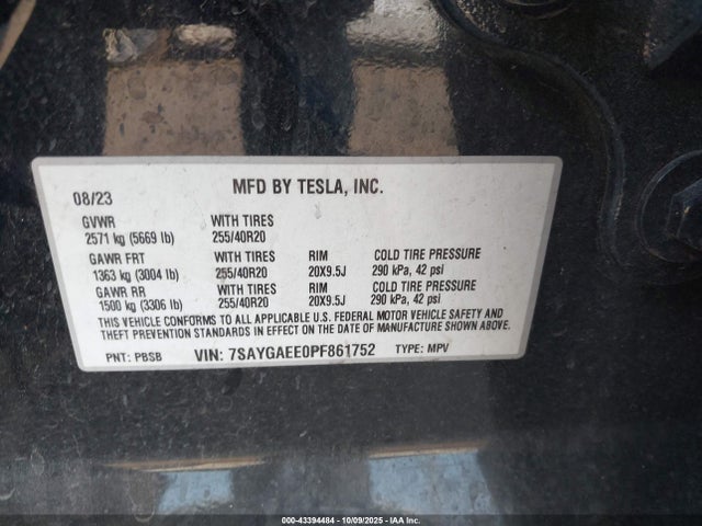 2023 TESLA MODEL Y 7SAYGAEE0PF861752 Photo 8