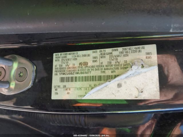 2021 FORD ESCAPE 1FMCU0BZ1MUB03077 Photo 8