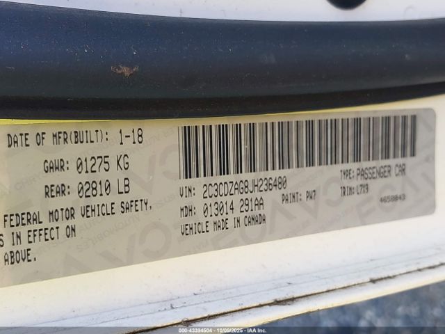 2018 DODGE CHALLENGER 2C3CDZAG8JH236480 Photo 8