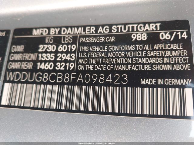 2015 MERCEDES-BENZ S 550 WDDUG8CB8FA098423 Photo 8
