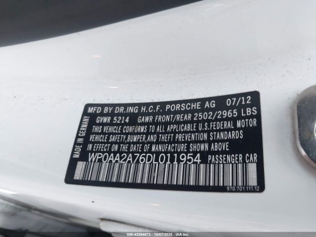 2013 PORSCHE PANAMERA WP0AA2A76DL011954 Photo 8