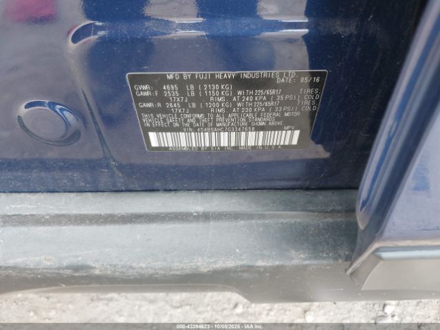 2016 SUBARU OUTBACK 4S4BSAHC7G3347658 Photo 8