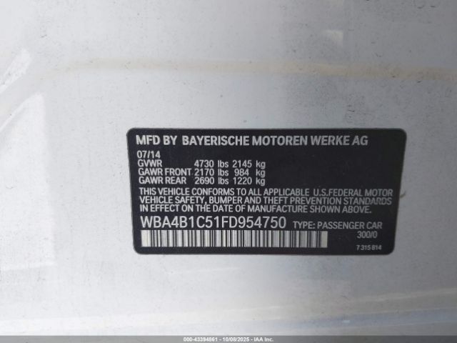 2015 BMW 435I GRAN COUPE WBA4B1C51FD954750 Photo 8