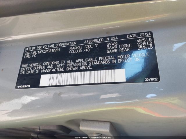 2024 VOLVO S60 7JRL12FK2RG318951 Photo 8