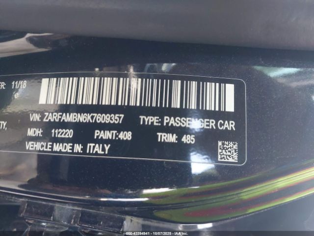 2019 ALFA ROMEO GIULIA ZARFAMBN6K7609357 Photo 8