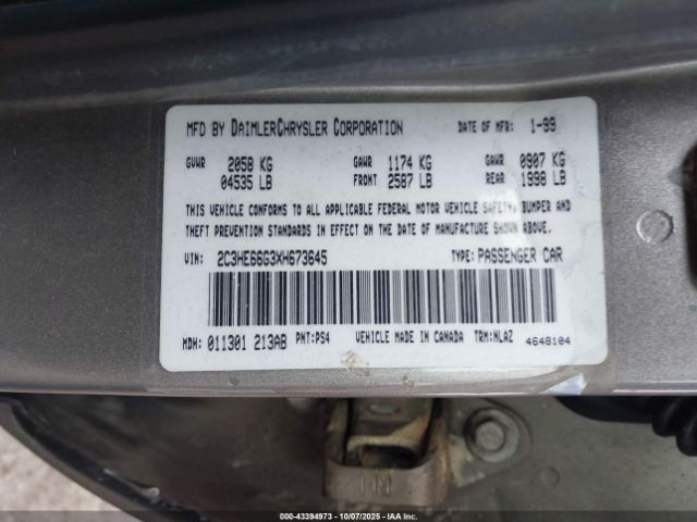 1999 CHRYSLER 300M 2C3HE66G3XH673645 Photo 8