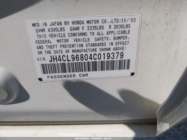 2004 ACURA TSX JH4CL96804C019379 Photo 8