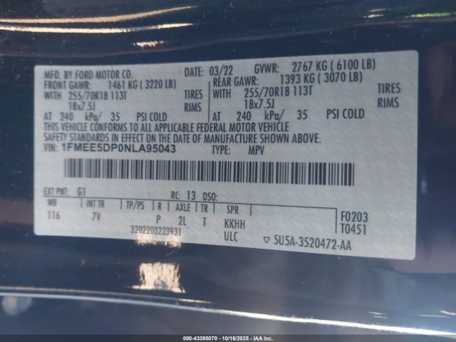 2022 FORD BRONCO 1FMEE5DP0NLA95043 Photo 8