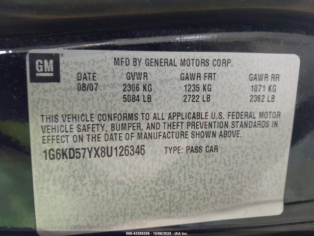 2008 CADILLAC DTS 1G6KD57YX8U126346 Photo 8