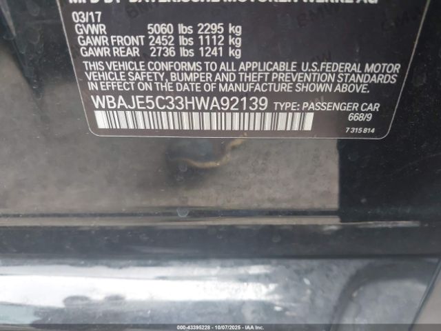 2017 BMW 540I WBAJE5C33HWA92139 Photo 8