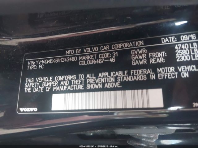 2017 VOLVO V60 YV140MEK6H1343480 Photo 8