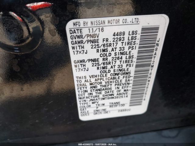 2017 NISSAN ROGUE JN8AT2MT8HW382514 Photo 8