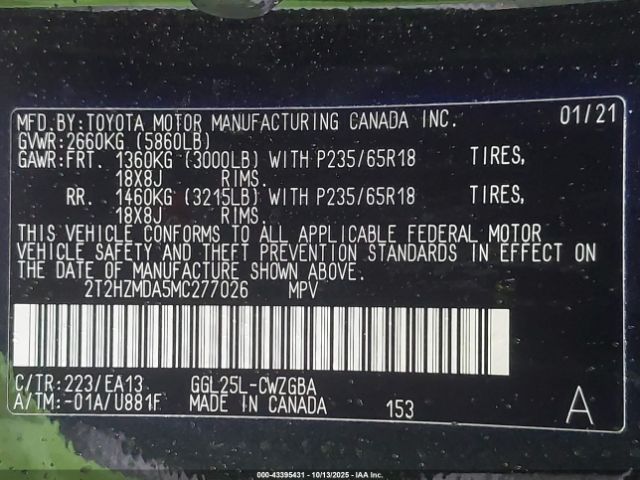 2021 LEXUS RX 350 2T2HZMDA5MC277026 Photo 8