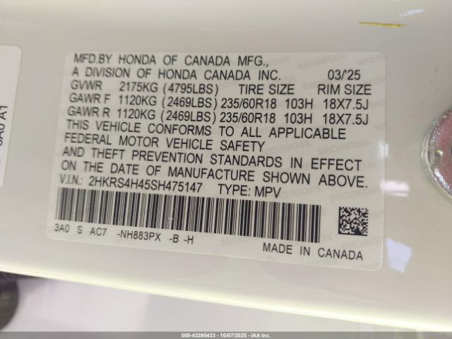 2025 HONDA CR-V 2HKRS4H45SH475147 Photo 8