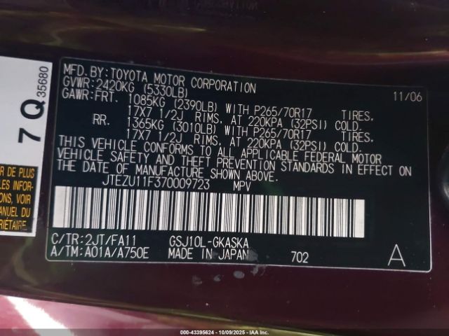 2007 TOYOTA FJ CRUISER JTEZU11F370009723 Photo 8