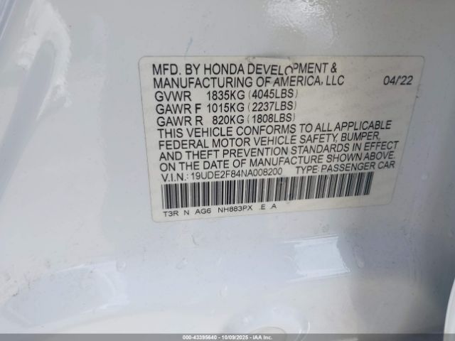 2022 ACURA ILX 19UDE2F84NA008200 Photo 8