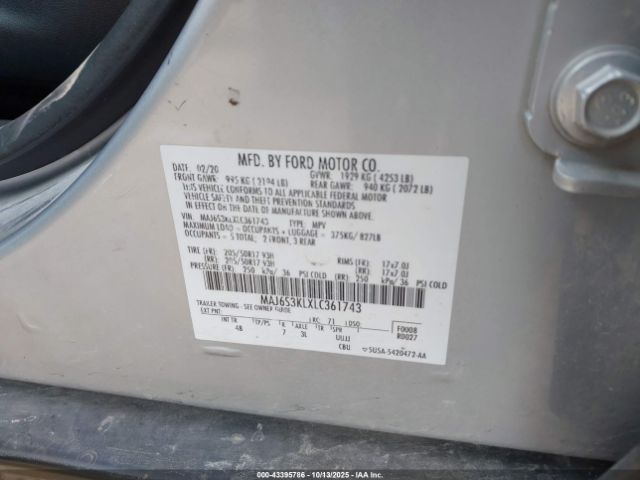 2020 FORD ECOSPORT MAJ6S3KLXLC361743 Photo 8