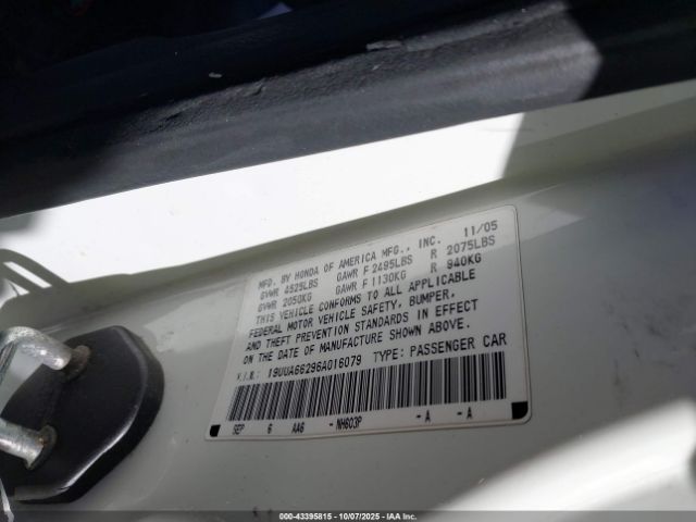 2006 ACURA TL 19UUA66296A016079 Photo 8