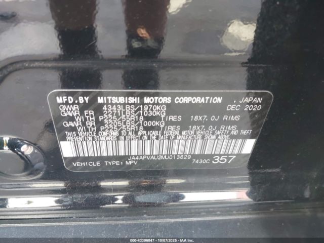 2021 MITSUBISHI OUTLANDER SPORT JA4APVAU2MU013629 Photo 8