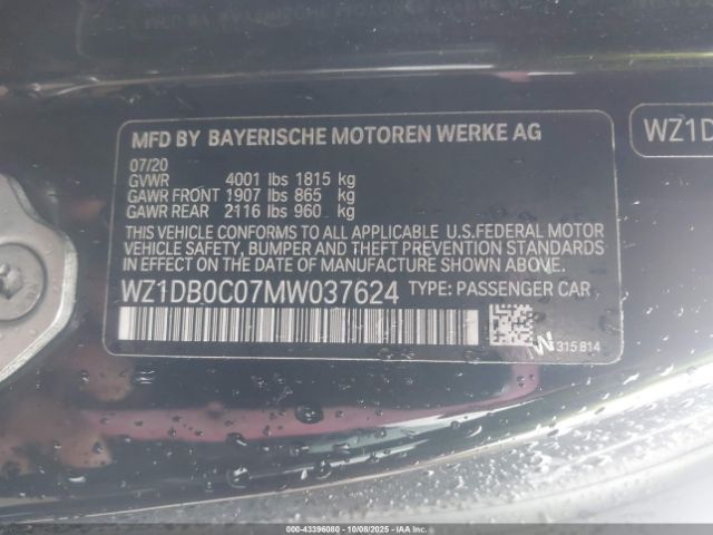 2021 TOYOTA GR SUPRA WZ1DB0C07MW037624 Photo 8