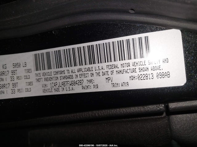 Jeep Cherokee Sport 2015 1C4PJLAB7FW684287 Image 9